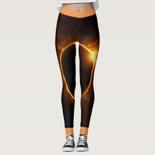 Leggings 2017 leggins totaux d'éclipse solaire (Devant)