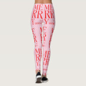 Leggings 2025 Modern Merry and Bright Red Pink Christmas (Dos)