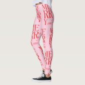 Leggings 2025 Modern Merry and Bright Red Pink Christmas (Gauche)