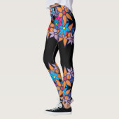 Leggings #2 floral bleu rose orange (Gauche)