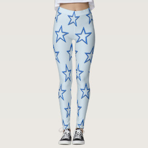 Leggings - 3-D Blue Stars