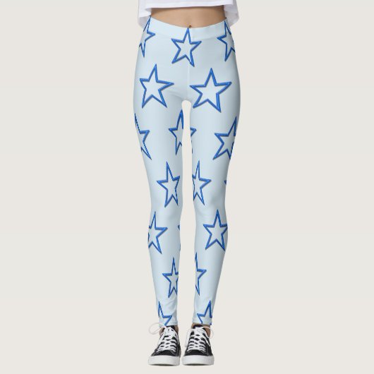 Leggings - 3-D Blue Stars (Devant)