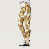 Leggings 3D abstraite texture or cristal. (Gauche)
