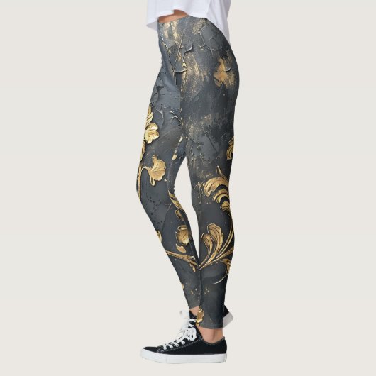 Leggings 3D bleu et or (Gauche)