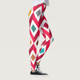 Leggings 3D Cubes Pink