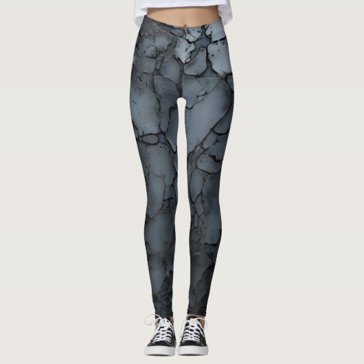 Leggings 3D en métal forgé, craqué (Devant)