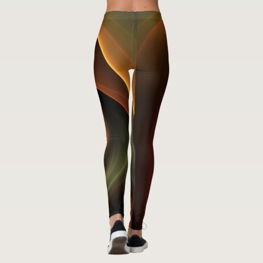 Leggings 3D Spirale Abstraite couleurs chaudes Art fractal (Dos)