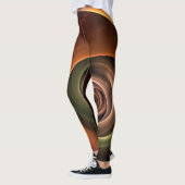 Leggings 3D Spirale Abstraite couleurs chaudes Art fractal  (Gauche)