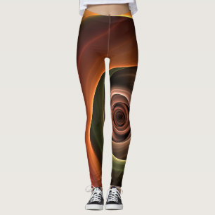 Leggings 3D Spirale Abstraite couleurs chaudes Art fractal