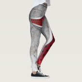 Leggings 3D texturé rouge et gris (Droite)