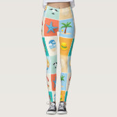 Leggings 3x3 Beach Pattern Design (Devant)