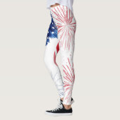 Leggings 4 juillet Défilé de l'Indépendance Rouge Blanc Ble (Gauche)