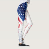 Leggings 4 juillet Défilé de l'Indépendance Rouge Blanc Ble (Droite)
