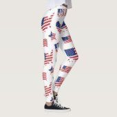 Leggings 4 juillet USA Drapeau Coeur Rouge Bleu Blanc (Droite)