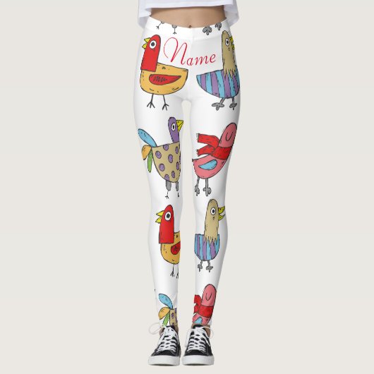 Leggings 4 Oiseaux amusants Thunder_Cove (Devant)