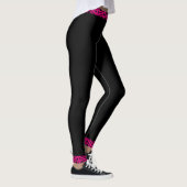 Leggings 4Tina rose et noir fuchsia (Droite)