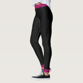 Leggings 4Tina rose et noir fuchsia (Gauche)
