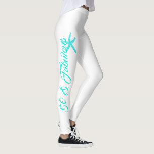 Leggings 50 & Fabuleux Blanc Turquoise bleu Aqua Starfish C