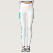 Leggings 50 & Fabuleux Blanc Turquoise bleu Aqua Starfish C (Devant)