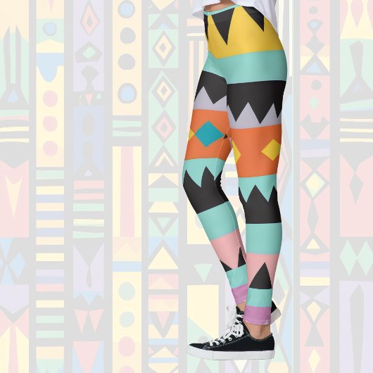 Leggings 5b bandes et triangles colorés