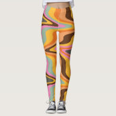 Leggings 60s Retro Tye Die les années 70 Hippy (Devant)