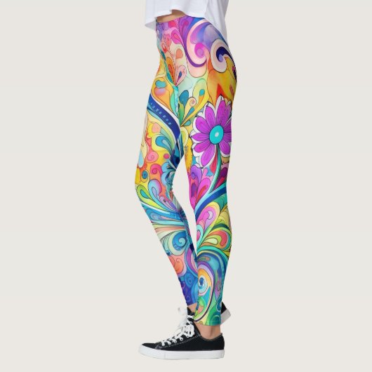 Leggings 70s 60s Psychedelic Hippy Retro Hip (Gauche)