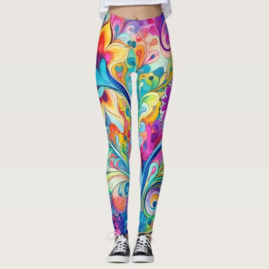 Leggings 70s 60s Psychedelic Hippy Retro Hip (Devant)