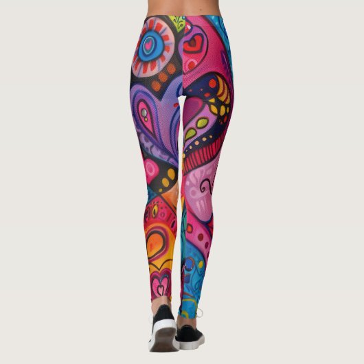 Leggings 70s 60s Psychedelic Hippy Retro Hip (Dos)
