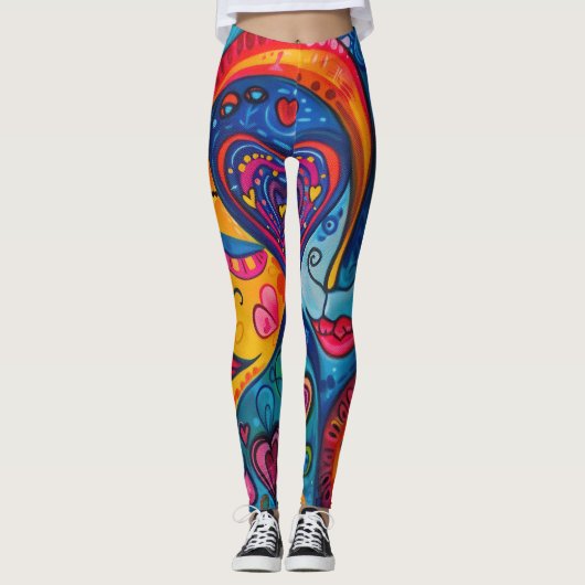 Leggings 70s 60s Psychedelic Hippy Retro Hip (Devant)