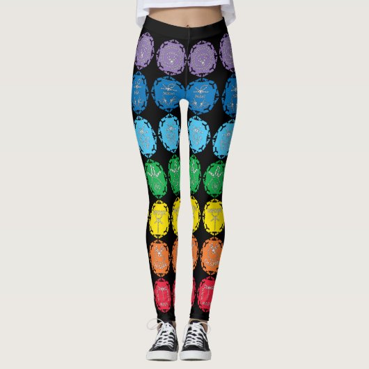 Leggings 7 Dessins de symboles d'infini de chakras libellul (Devant)