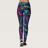 Leggings 80s 80 rétro néon Memphis motif (Dos)