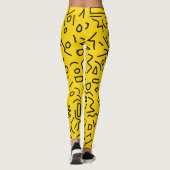 Leggings 80's Forme jaune et noir et se chamailler (Dos)