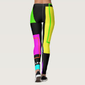 LEGGINGS 80S NEON FLUORESCENTE COULEUR MODE GÉOMÉTRIQUE TEN (Dos)
