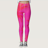 Leggings 80's Neon Pink Tropical Laser (Devant)