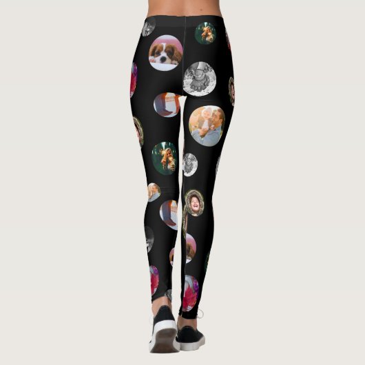 Leggings 8 Photo polka point Cercles Modèles Exercice noir (Dos)