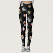 Leggings 8 Photo polka point Cercles Modèles Exercice noir (Devant)