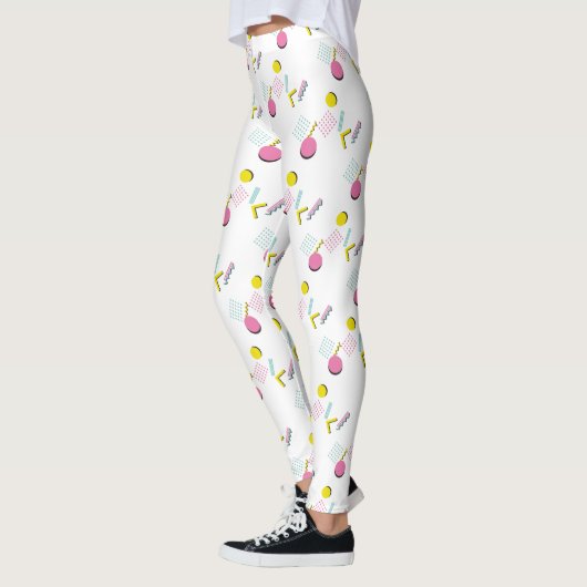 Leggings 90s Thème Colorful Retro Memphis Motif (Gauche)