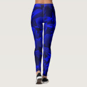 Leggings A202 Rich Blue and Black Abstract Design (Dos)