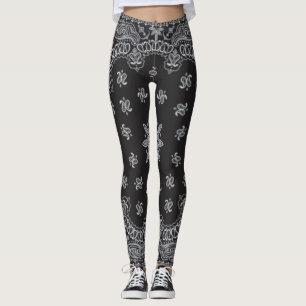 leggings à bandana noire