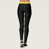 Leggings à bande latérale noire et jaune (Dos)