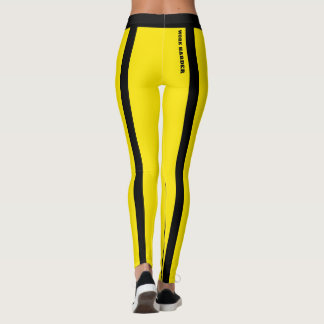 Leggings à bandes jaune et noire personnalisés