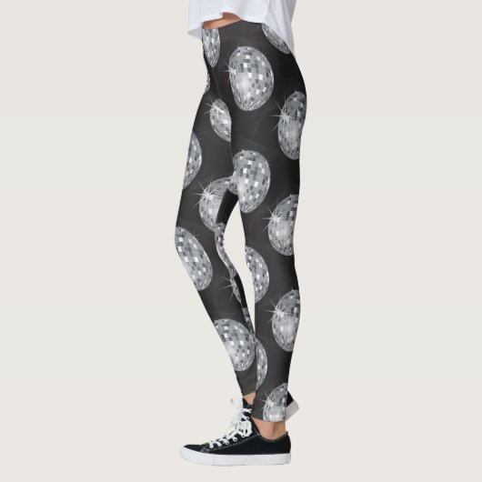 leggings à billes de disco argent (Gauche)