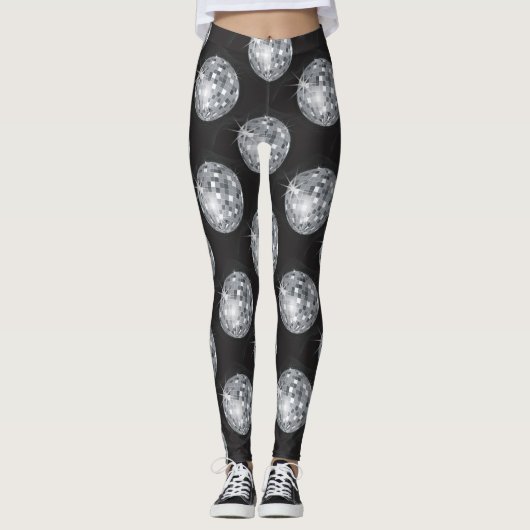 leggings à billes de disco argent (Devant)