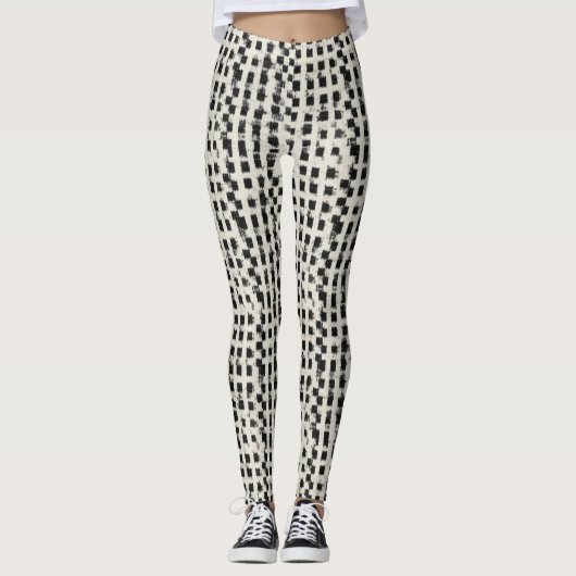 Leggings à carreaux artisanaux micro-checkered (Devant)