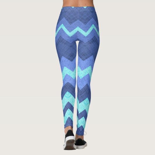 leggings à chevron bleu (Dos)