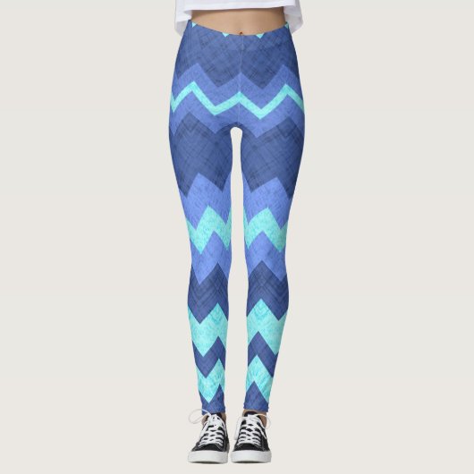 leggings à chevron bleu (Devant)