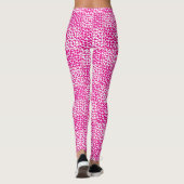 Leggings à damiers Amour en Magenta et Blanc (Dos)