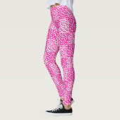 Leggings à damiers Amour en Magenta et Blanc (Gauche)
