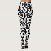 Leggings À damiers blanc noir Yin-yang Zen Block Imprimer (Dos)