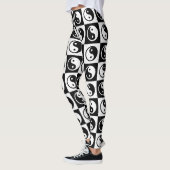 Leggings À damiers blanc noir Yin-yang Zen Block Imprimer (Gauche)